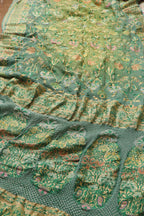 Stunning Green Banarasi Bandhani Pure Georgette Meenakari Saree - Luxurion World