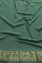 Stunning Green Banarasi Bandhani Pure Georgette Meenakari Saree - Luxurion World