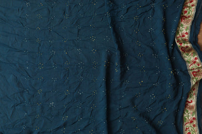 Stunning Blue Banarasi Bandhani Pure Georgette Meenakari Saree - Luxurion World