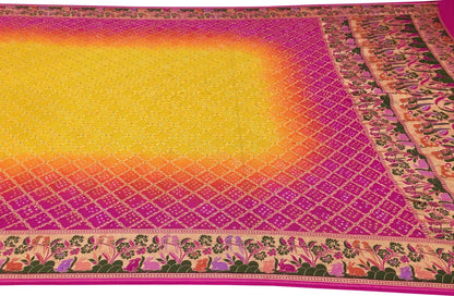 Multicolor Banarasi Bandhani Meenakari Pure Georgette Saree - Luxurion World