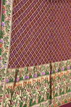 Maroon Banarasi Bandhani Meenakari Pure Georgette Saree - Luxurion World