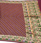 Maroon Banarasi Bandhani Meenakari Pure Georgette Saree - Luxurion World