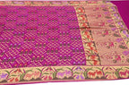 Stunning Pink Pure Georgette Banarasi Bandhani Meenakari Saree - Luxurion World