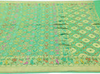 Green Pure Georgette Banarasi Bandhani Meenakari Saree - Luxurion World
