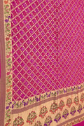 Stunning Pink Pure Georgette Banarasi Bandhani Meenakari Saree - Luxurion World