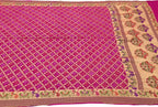 Stunning Pink Pure Georgette Banarasi Bandhani Meenakari Saree - Luxurion World