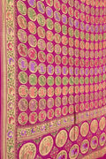 Stunning Pink Pure Georgette Banarasi Bandhani Meenakari Saree - Luxurion World