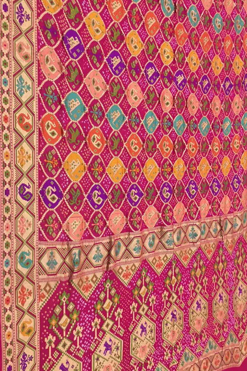 Stunning Pink Pure Georgette Banarasi Bandhani Meenakari Saree - Luxurion World