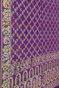 Elegant Purple Pure Georgette Banarasi Bandhani Meenakari Saree - Luxurion World