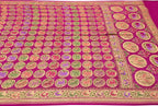 Beautiful Pink Pure Georgette Banarasi Bandhani Meenakari Saree - Luxurion World