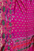 Exquisite Pink Banarasi Bandhani Pure Georgette Meenakari Saree - Luxurion World
