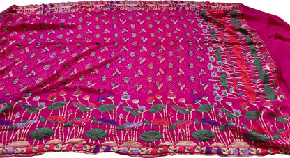 Exquisite Pink Banarasi Bandhani Pure Georgette Meenakari Saree - Luxurion World