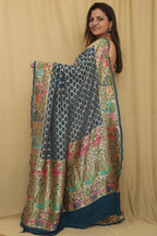 Elegant Blue Banarasi Bandhani Pure Georgette Meenakari Saree - Luxurion World