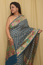 Elegant Blue Banarasi Bandhani Pure Georgette Meenakari Saree - Luxurion World