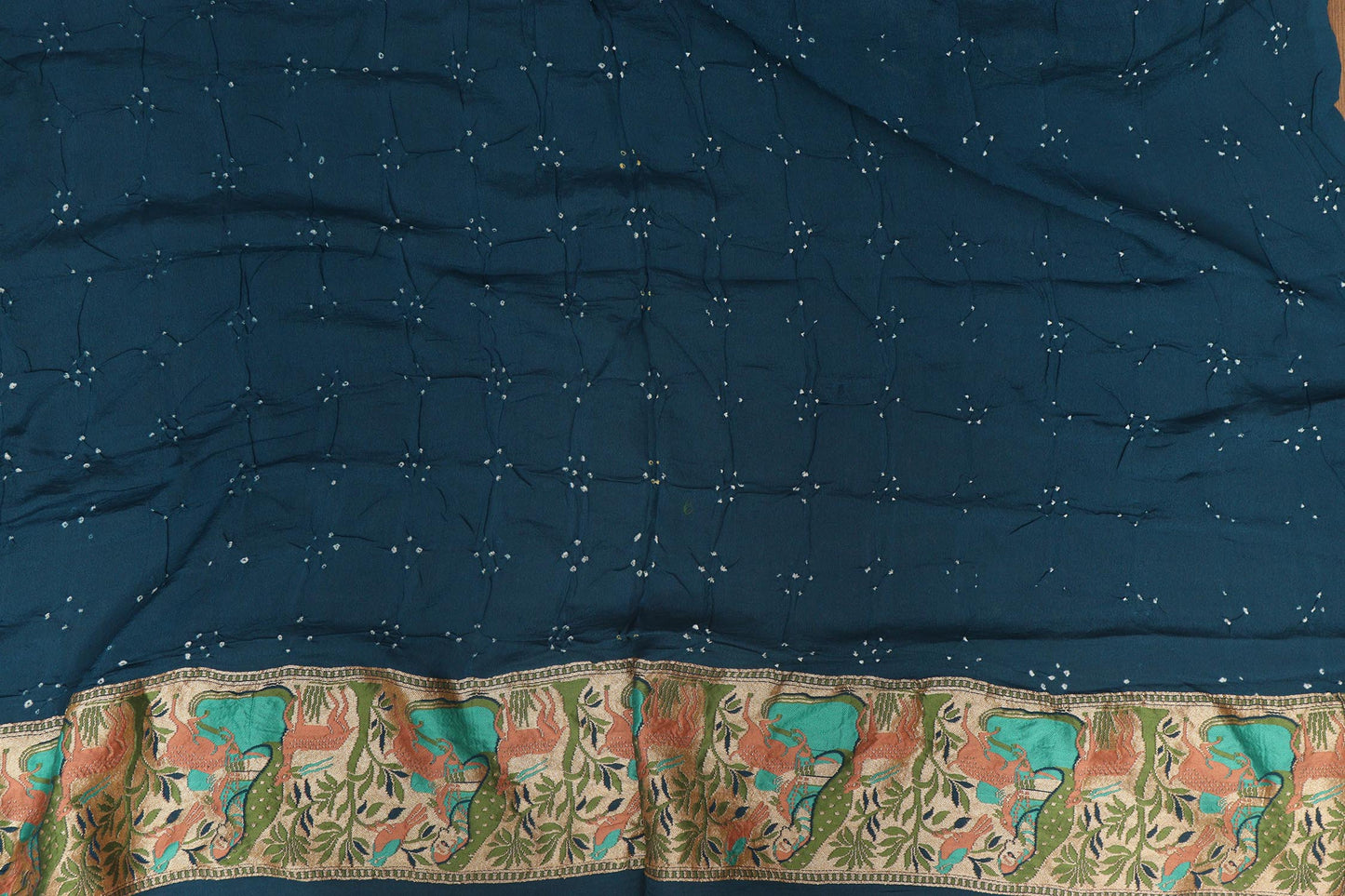 Elegant Blue Banarasi Bandhani Pure Georgette Meenakari Saree - Luxurion World