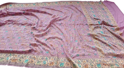 Pink Banarasi Bandhani Pure Georgette Meenakari Saree - Luxurion World