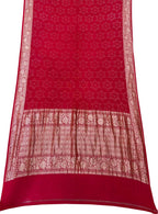 Red Pure Banarasi Moonga Silk With Hand Rai Bandhej Work Saree - Luxurion World