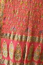 Elegant Peach Pure Georgette Banarasi Bandhani Meenakari With Rai Bandhej Work Saree - Luxurion World