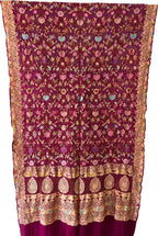 Elegant Purple Pure Georgette Banarasi Bandhani Meenakari With Rai Bandhej Work Saree - Luxurion World