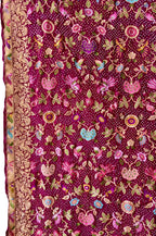 Elegant Purple Pure Georgette Banarasi Bandhani Meenakari With Rai Bandhej Work Saree - Luxurion World