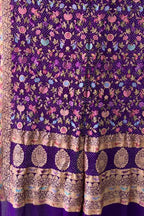 Elegant Purple Pure Georgette Banarasi Bandhani Meenakari With Rai Bandhej Work Saree - Luxurion World