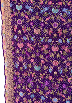 Elegant Purple Pure Georgette Banarasi Bandhani Meenakari With Rai Bandhej Work Saree - Luxurion World