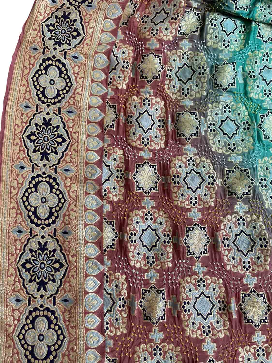 Multicolor Banarasi Bandhani Pure Georgette Saree - Luxurion World