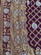 Purple Banarasi Bandhani Pure Georgette Saree - Luxurion World