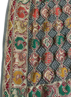Grey Banarasi Bandhani Pure Georgette Saree - Luxurion World