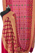 Exquisite Pink Banarasi Bandhani Georgette Saree - Luxurion World