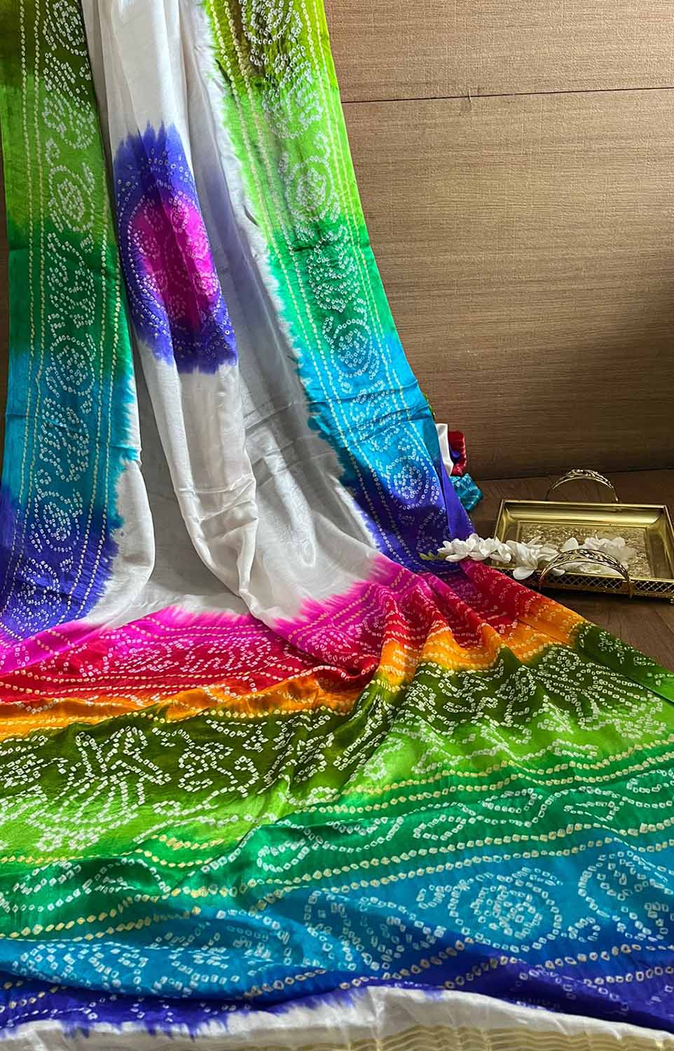 Vibrant Multicolor Bandhani Gajji Silk Saree Collection - Luxurion World