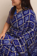 Elegant Blue Bandhani Pure Gajji Silk Gharchola Saree - Luxurion World