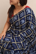 Elegant Blue Bandhani Pure Gajji Silk Gharchola Saree - Luxurion World
