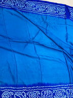 Blue Bandhani Gajji Silk Saree — Rai Bandhej, Festive