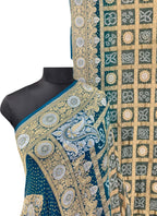 Blue Bandhani Bandhej Pure Georgette Sona Roopa Saree - Luxurion World