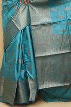 Blue Bhagalpur Tussar Moonga Silk Saree - Luxurion World