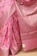 Pink Bhagalpur Silk Saree - Luxurion World