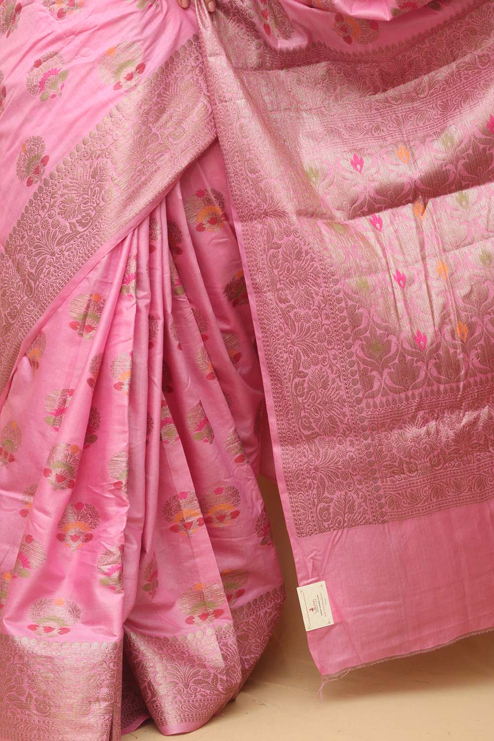 Pink Bhagalpur Silk Saree - Luxurion World