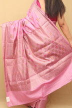 Pink Bhagalpur Silk Saree - Luxurion World