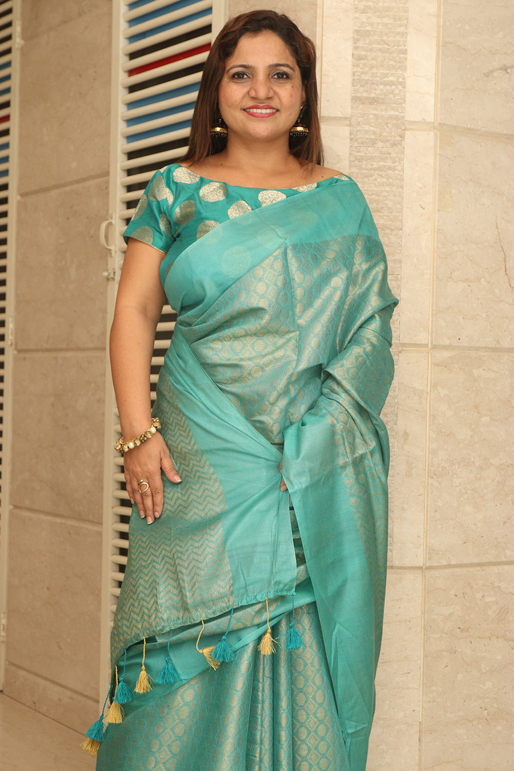 Blue Bhagalpur Tissue Saree - Elegant and Timeless - Luxurion World