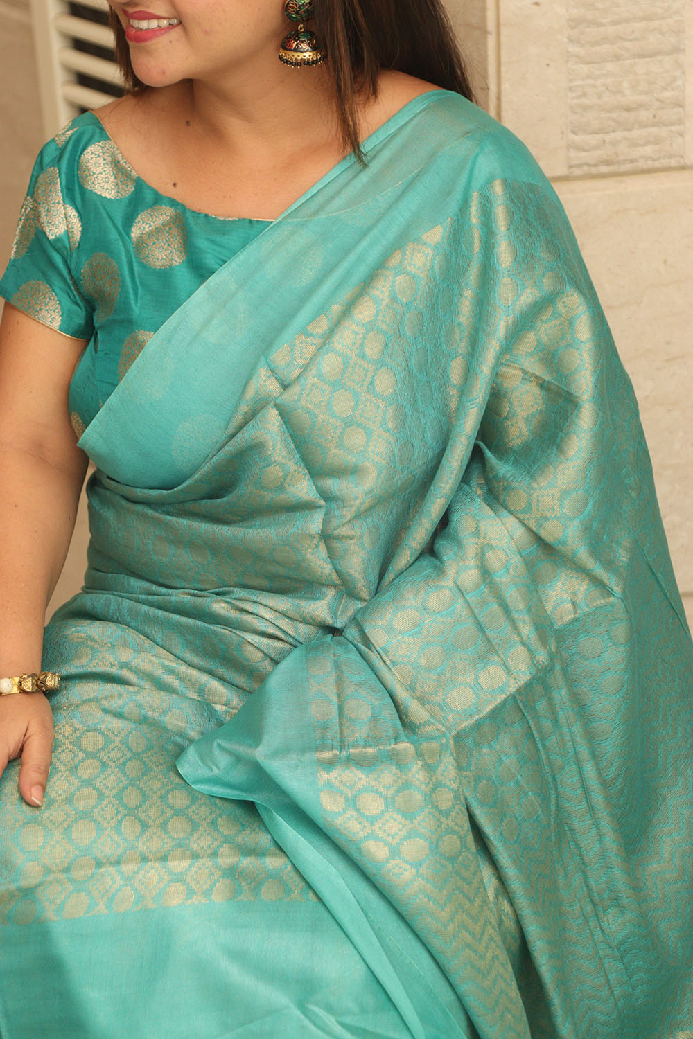 Blue Bhagalpur Tissue Saree - Elegant and Timeless - Luxurion World