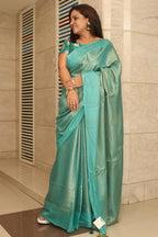 Blue Bhagalpur Tissue Saree - Elegant and Timeless - Luxurion World