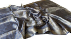 Elegant Blue Tussar Tissue Silk Checkard Design Handloom Bhagalpur Saree - Luxurion World