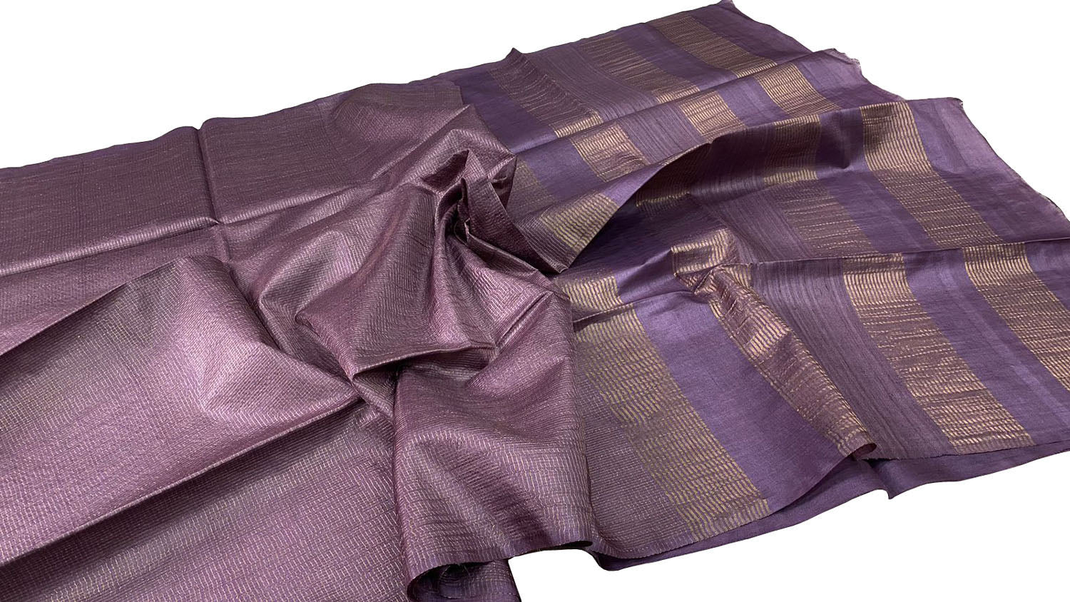 Elegant Purple Tussar Tissue Checks Saree - Luxurion World