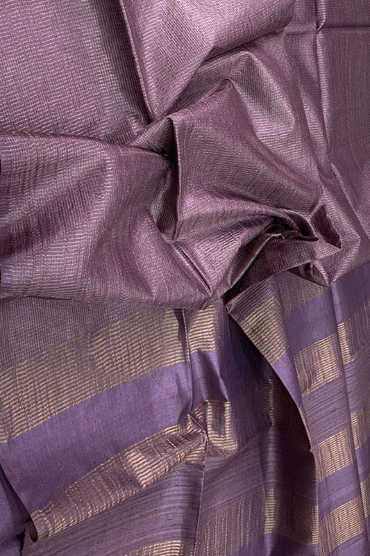 Elegant Purple Tussar Tissue Checks Saree - Luxurion World