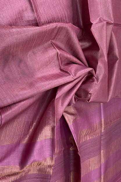 Stunning Pink Bhagalpur Handloom Tussar Saree - Luxurion World