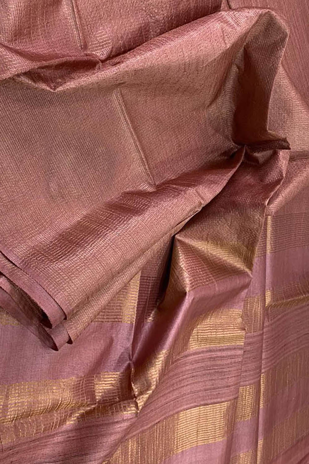 Stunning Pink Bhagalpur Handloom Tussar Saree - Luxurion World