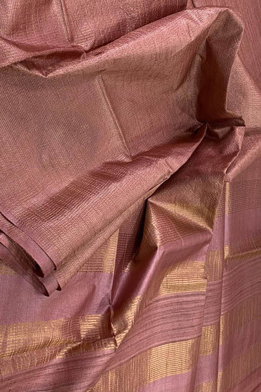Stunning Pink Bhagalpur Handloom Tussar Saree - Luxurion World