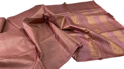 Stunning Pink Bhagalpur Handloom Tussar Saree - Luxurion World