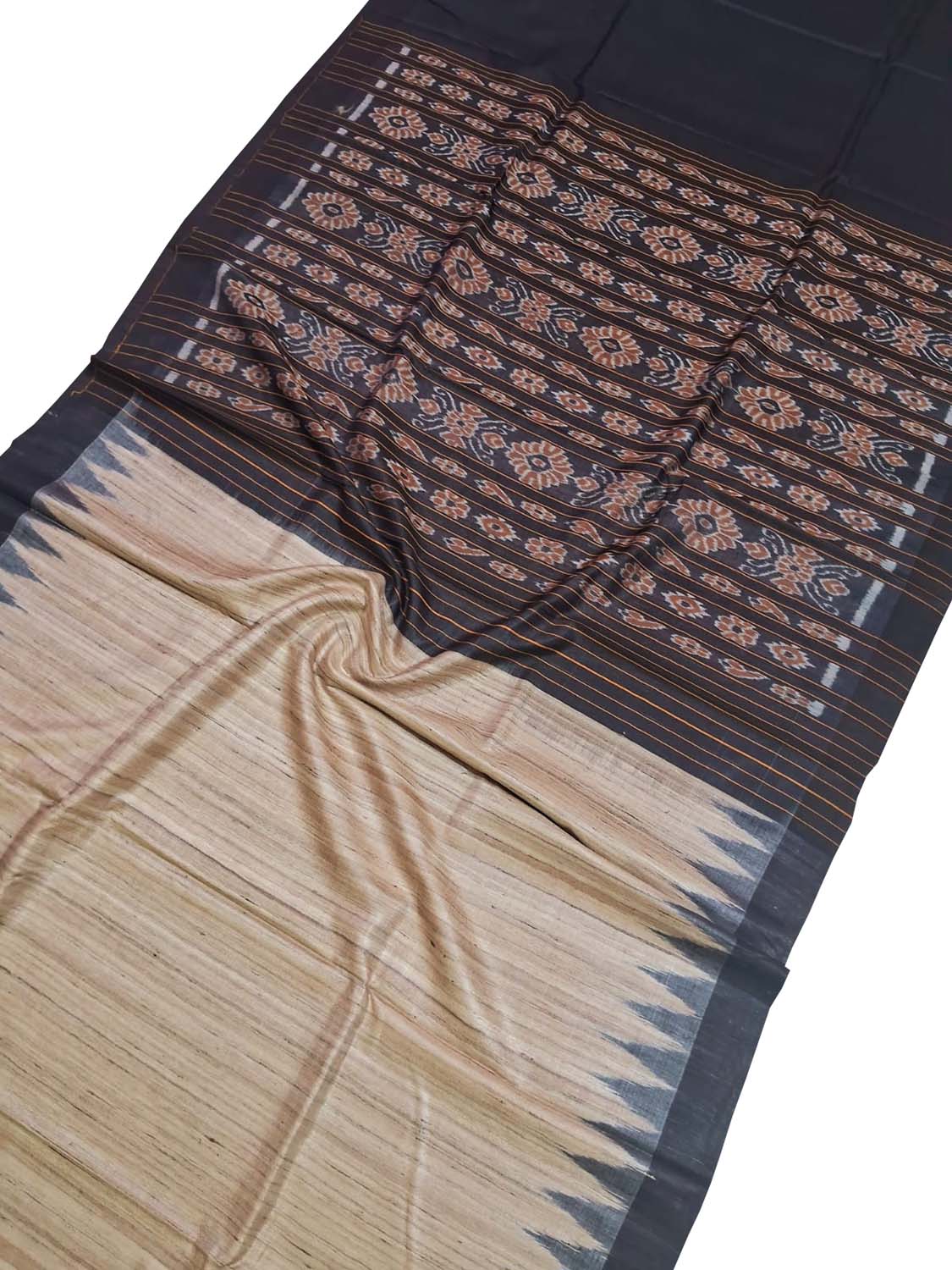 Pastel Bhagalpur Handloom Tussar Ghicha Silk Saree - Luxurion World